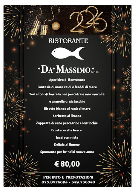 Ristorante Da Massimo sul Lago Trasimeno, Magione - Perugia Umbria Italy - Veglione di San Silvestro 2025-2026